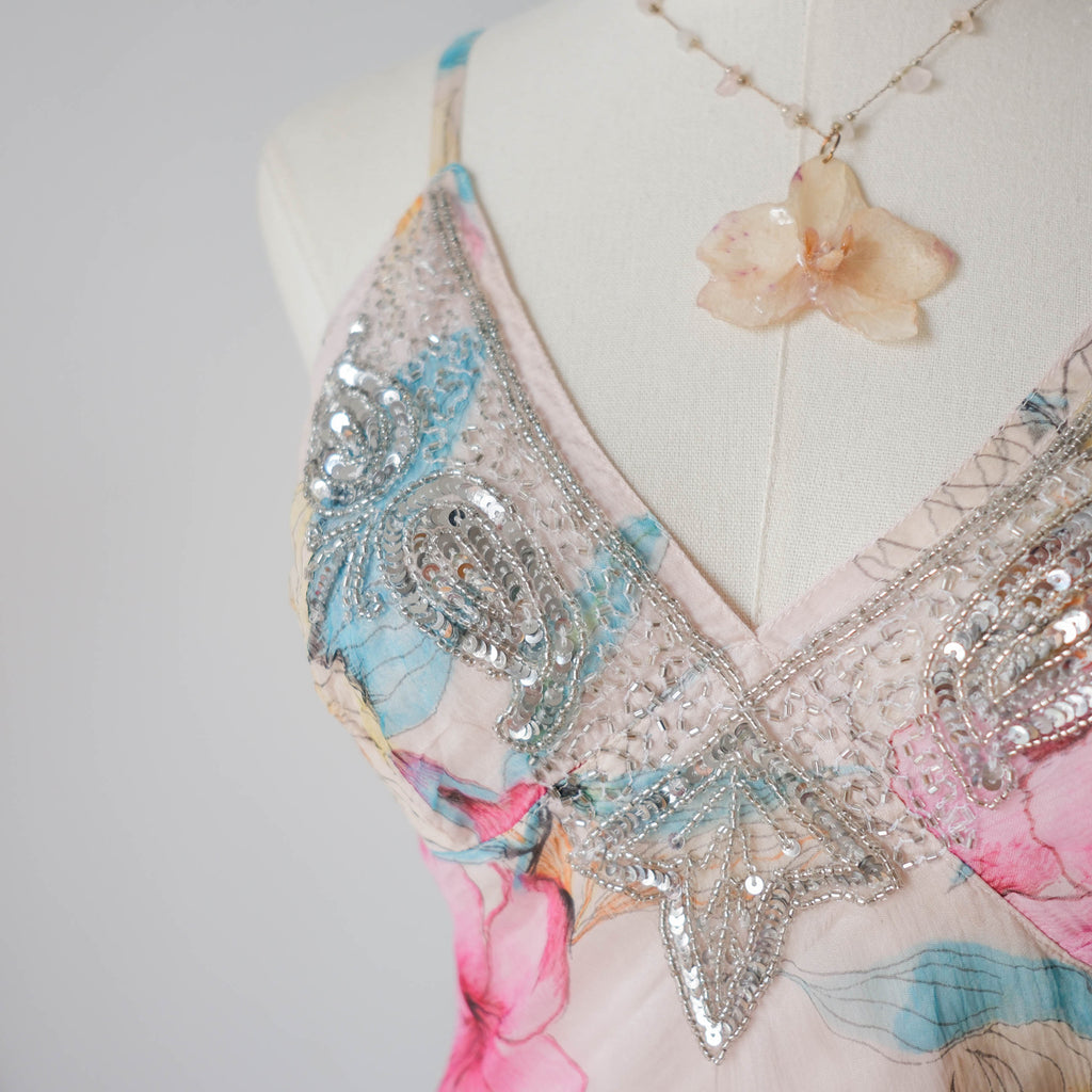 Vintage Floral Fairy Slip Dress