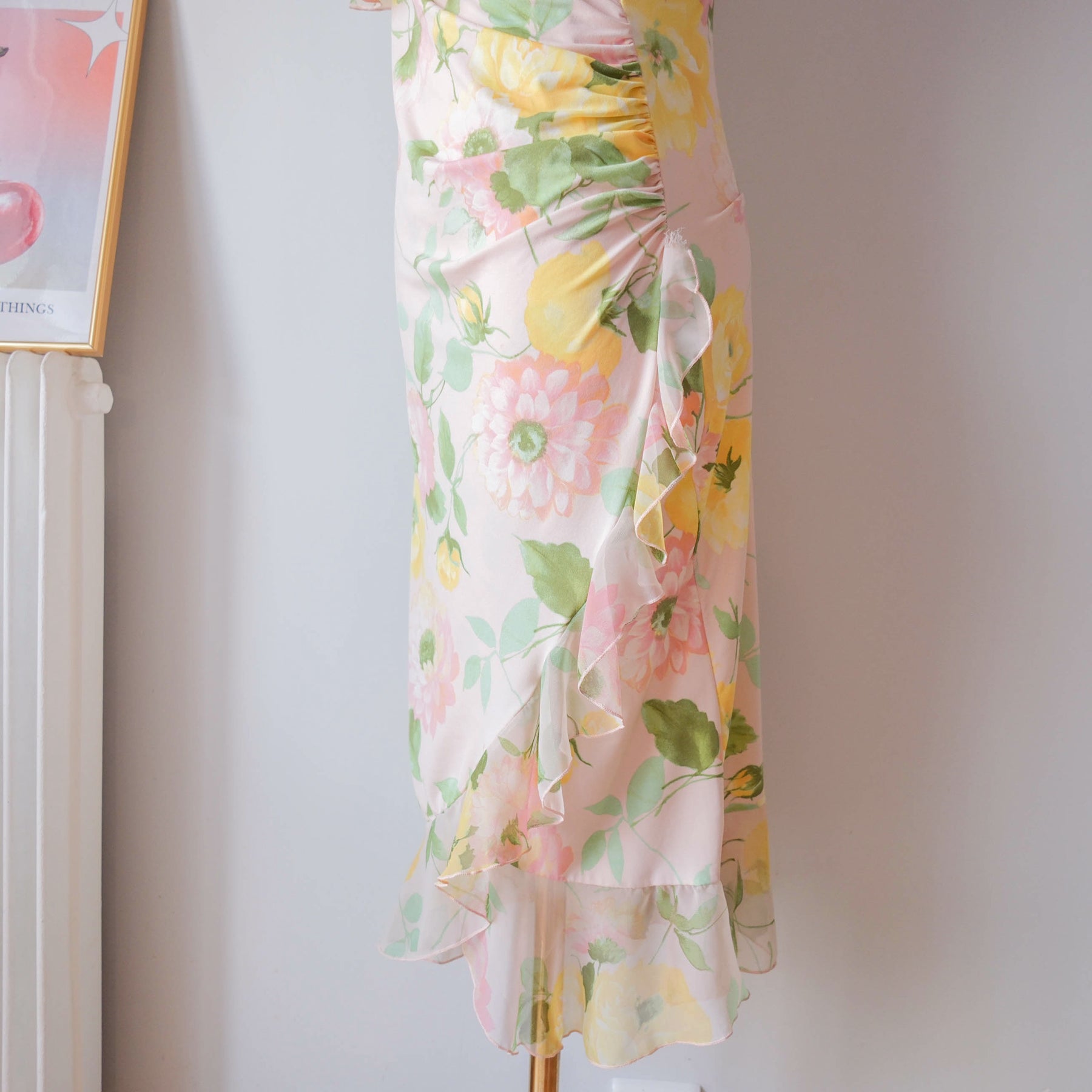 MORGAN Vintage Ruffled Summery Floral Wrap Dress