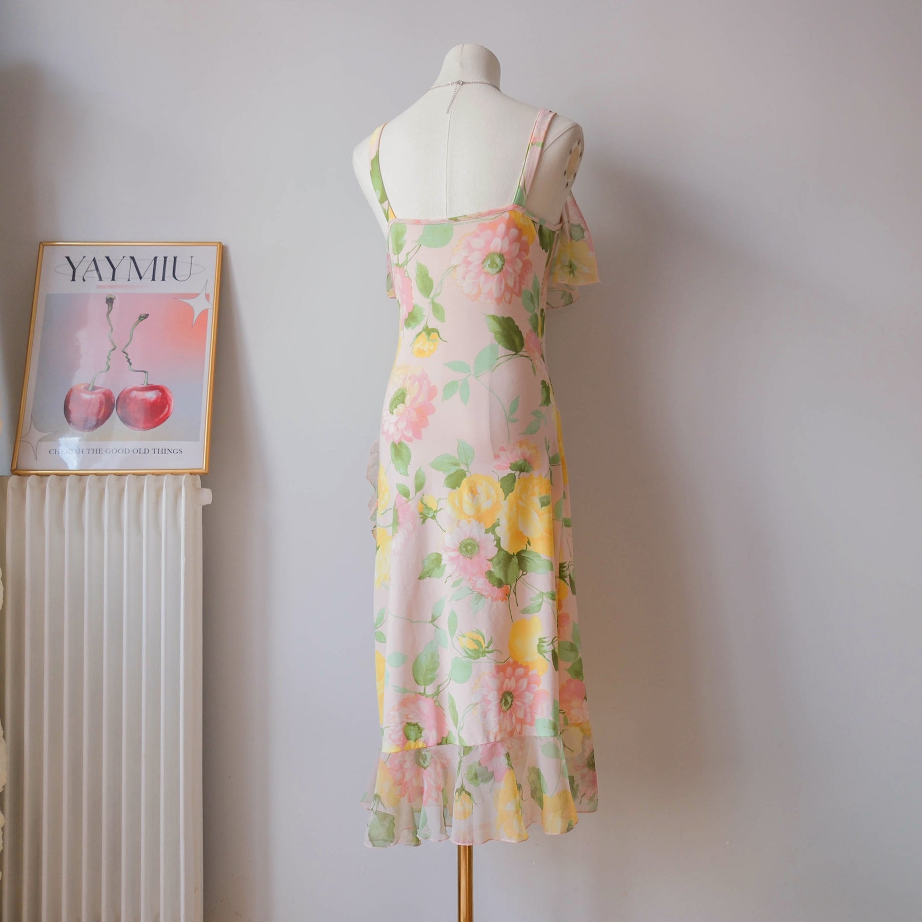 MORGAN Vintage Ruffled Summery Floral Wrap Dress