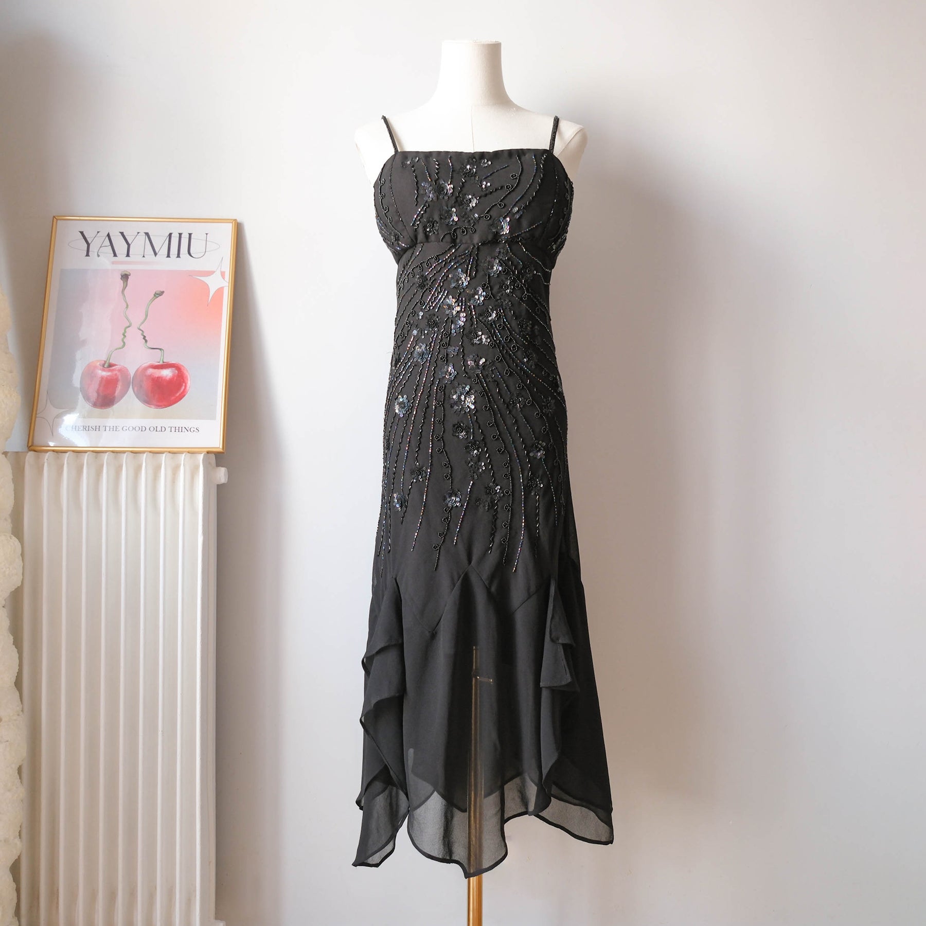 Vintage Gatsby-Era Glam Asymmetrical Embellished Dress