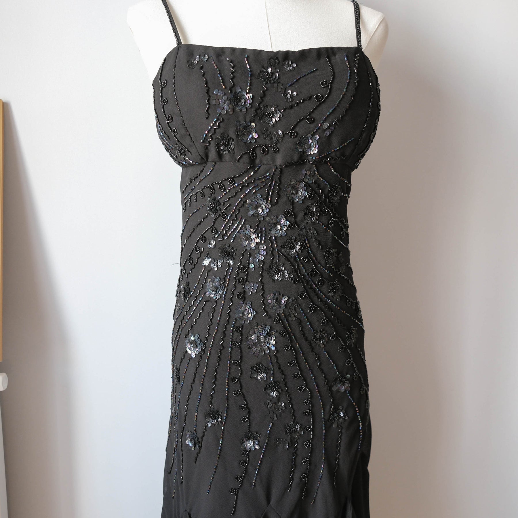 Vintage Gatsby-Era Glam Asymmetrical Embellished Dress