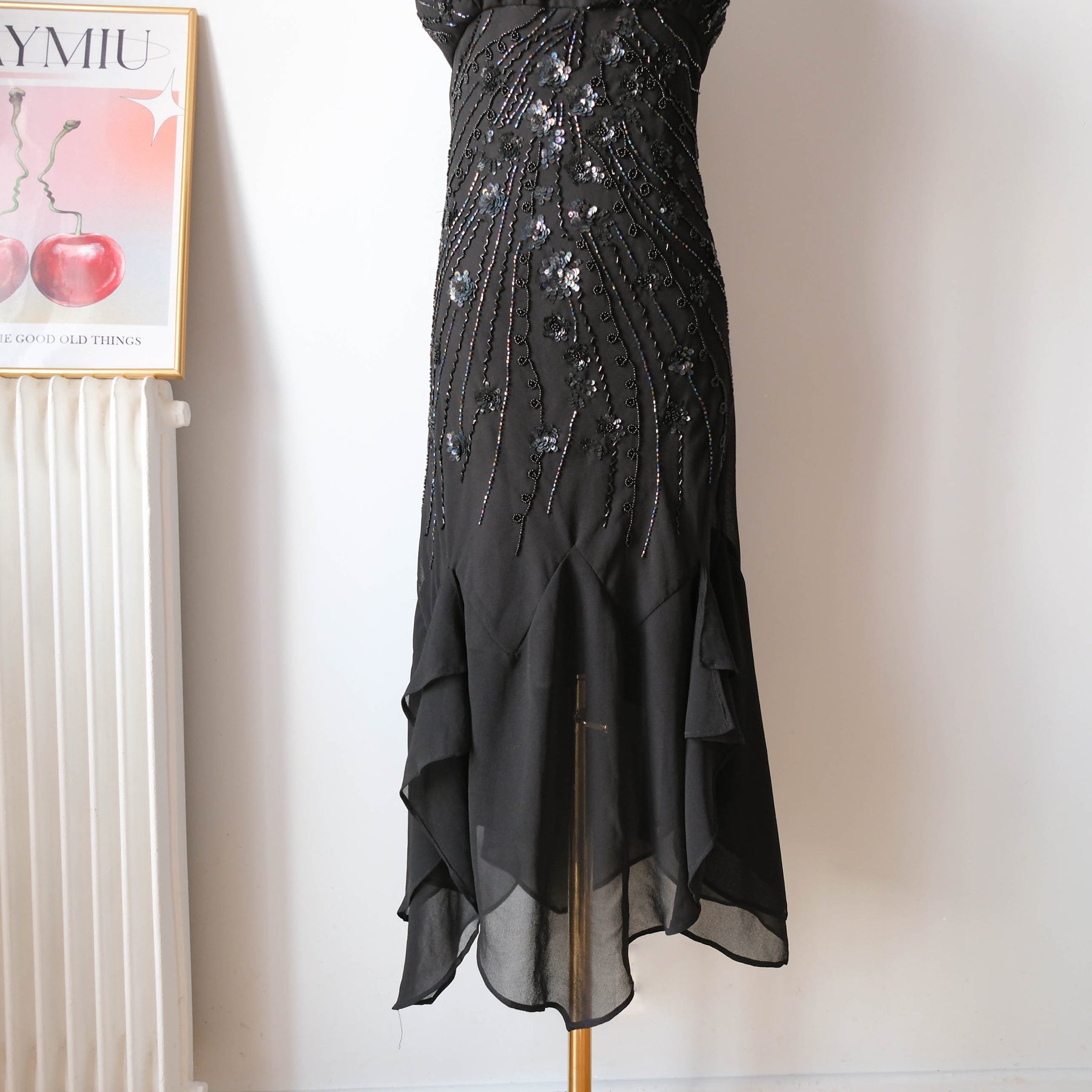 Vintage Gatsby-Era Glam Asymmetrical Embellished Dress