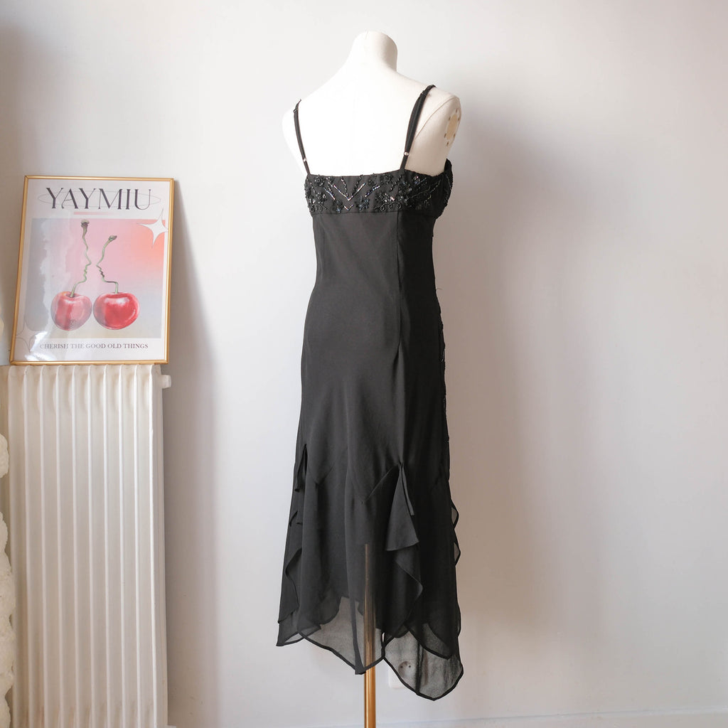 Vintage Gatsby-Era Glam Asymmetrical Embellished Dress