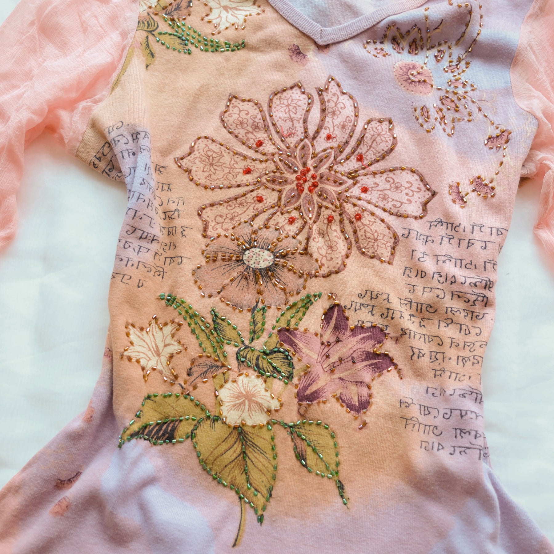 Vintage Fairy Beaded Floral Tshirt