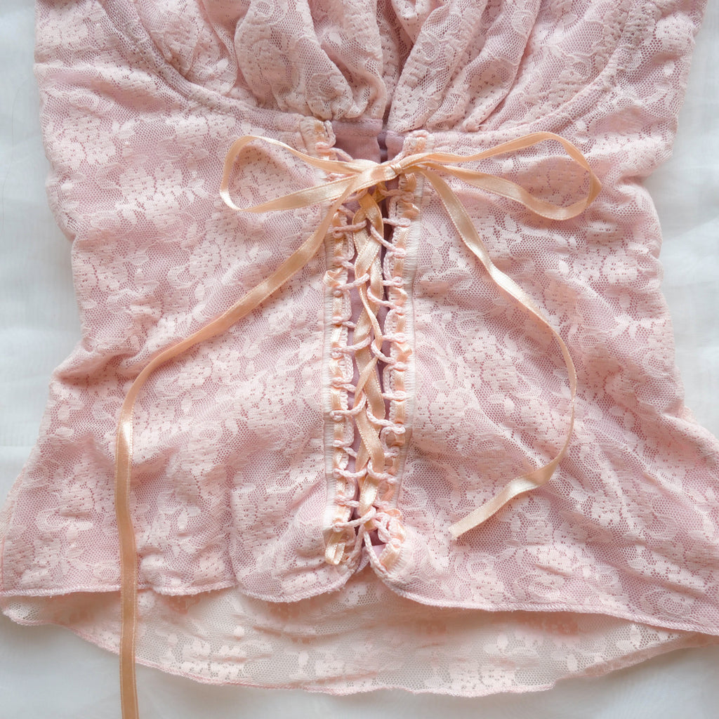 3 SUISSES Vintage Delicate Bustier Lace Top