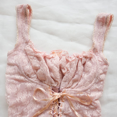 3 SUISSES Vintage Delicate Bustier Lace Top