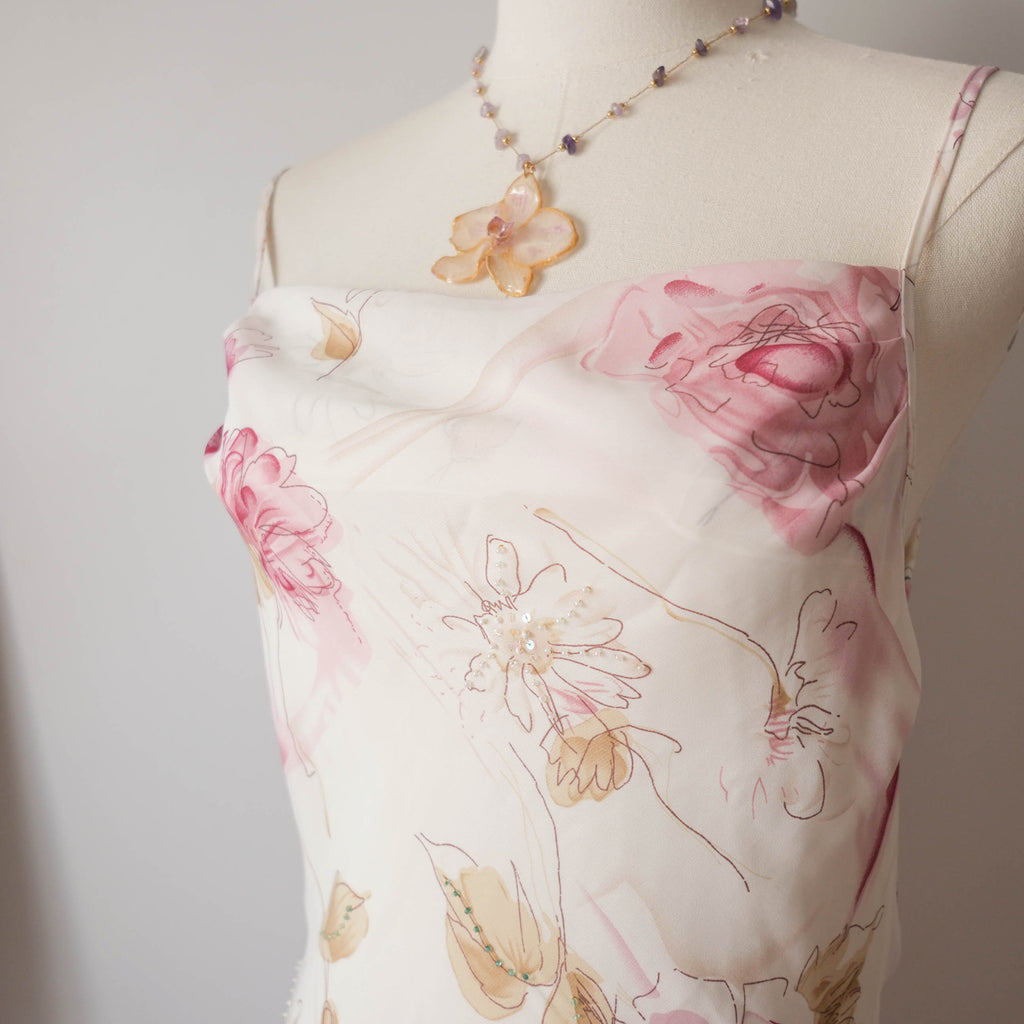 Vintage Romantic Floral Slip Dress