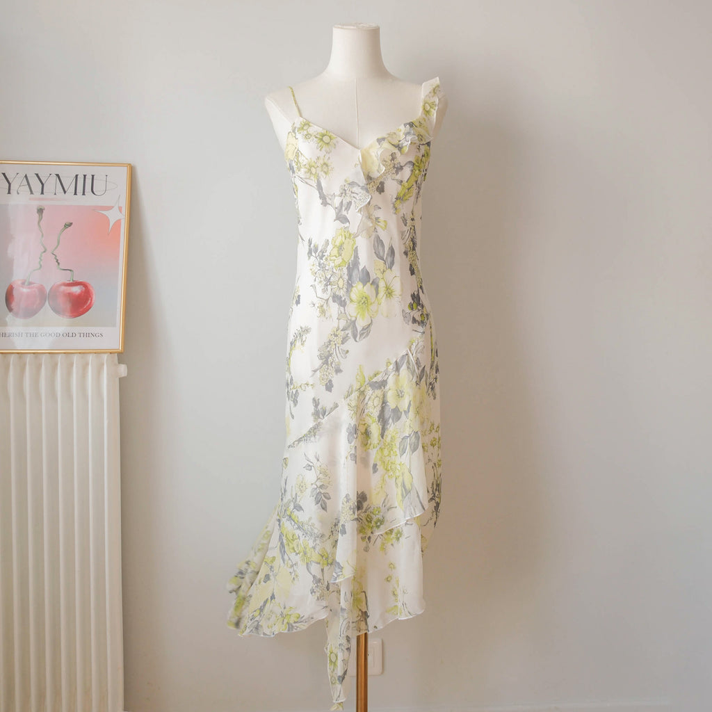 Vintage Italian  Dreamy Asymmetrical Silk Dress