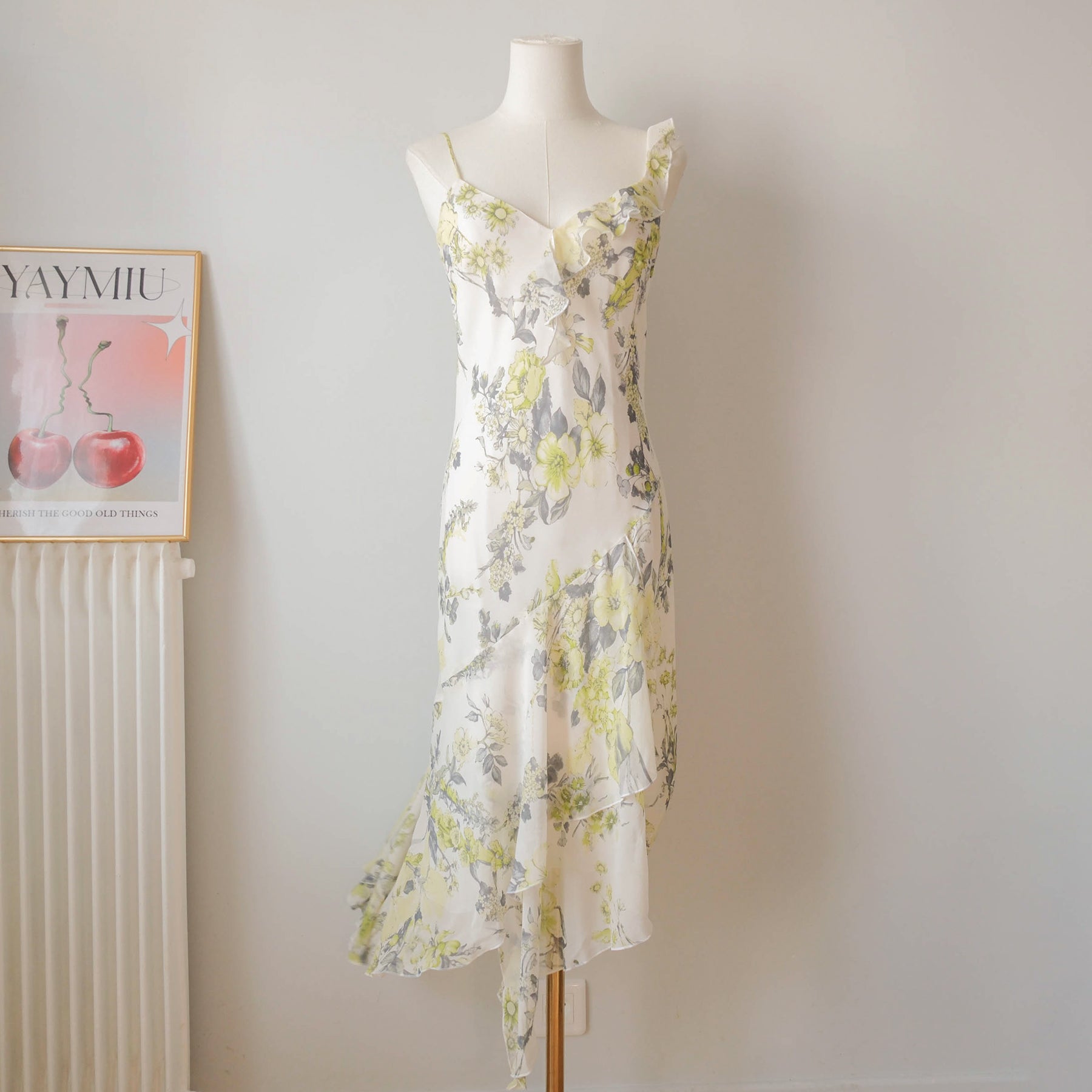 Vintage Italian  Dreamy Asymmetrical Silk Dress