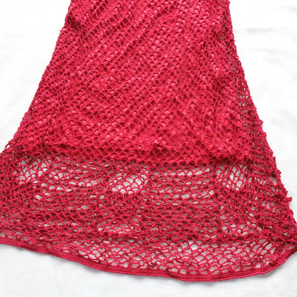 Vintage Party Beaded Crochet Maxi Dress