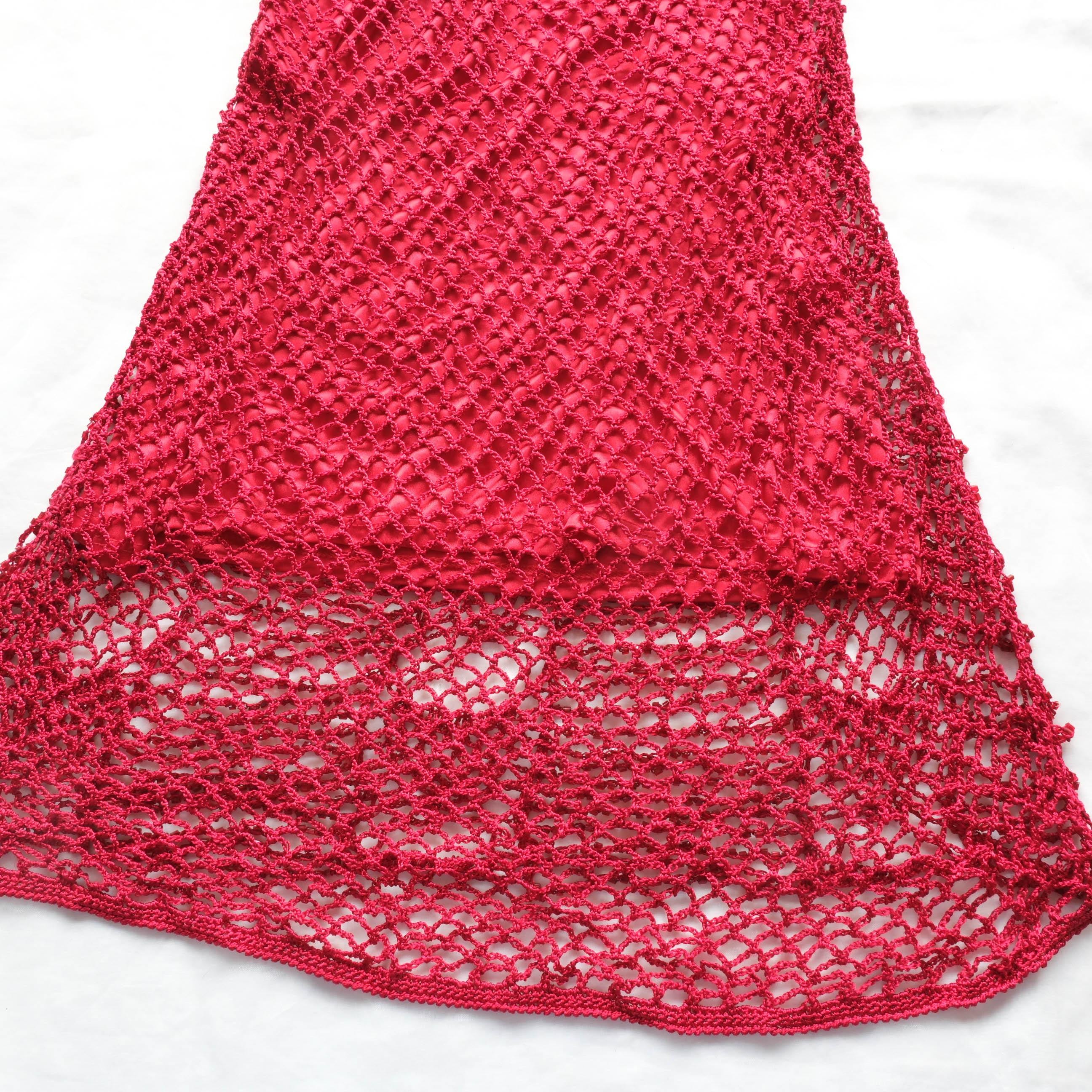 Vintage Party Beaded Crochet Maxi Dress