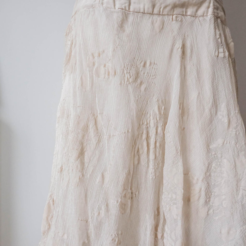 Vintage 90s 00s Retro Boho Fairy Grunge Cottage Silk Halter Dress - Grey