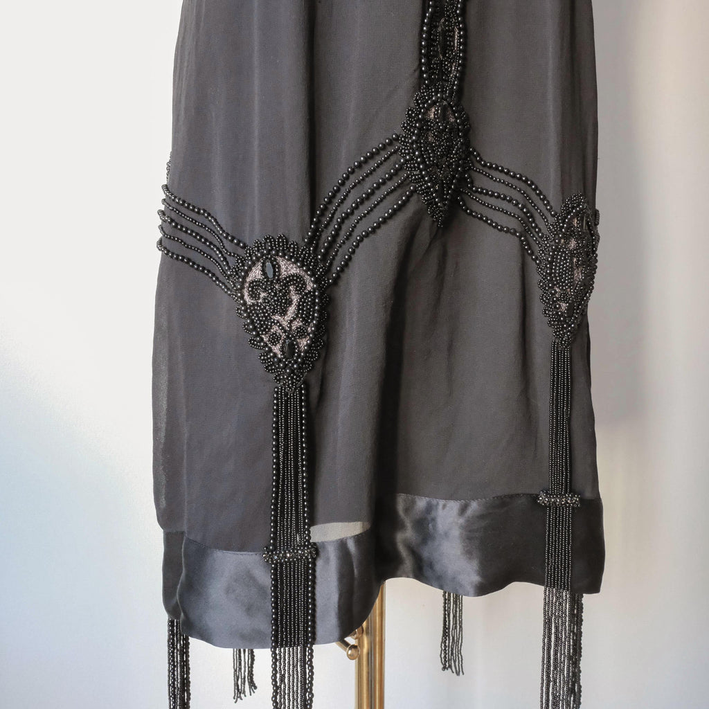 Vintage Belgian Gatsby inspired Beaded Silk Dress
