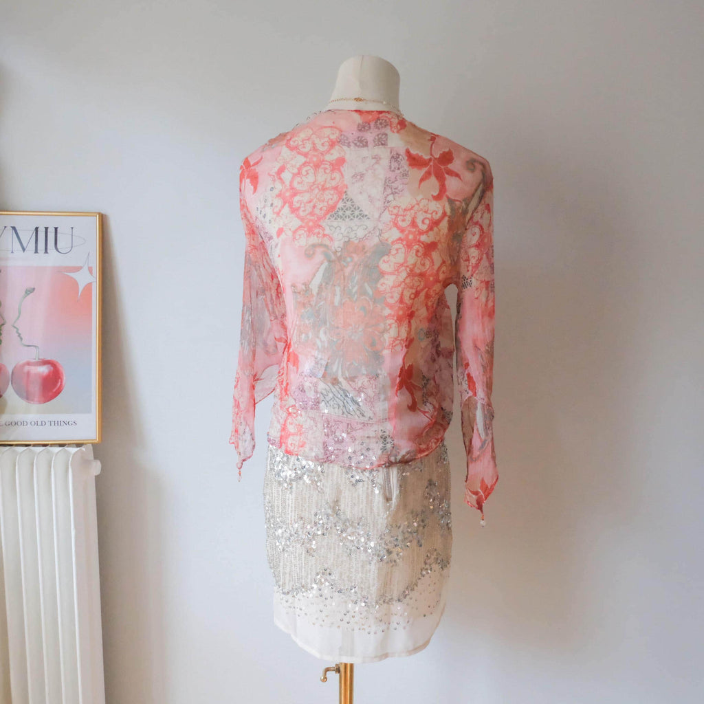 DERHY Vintage Fairy Embellished Sheer Top