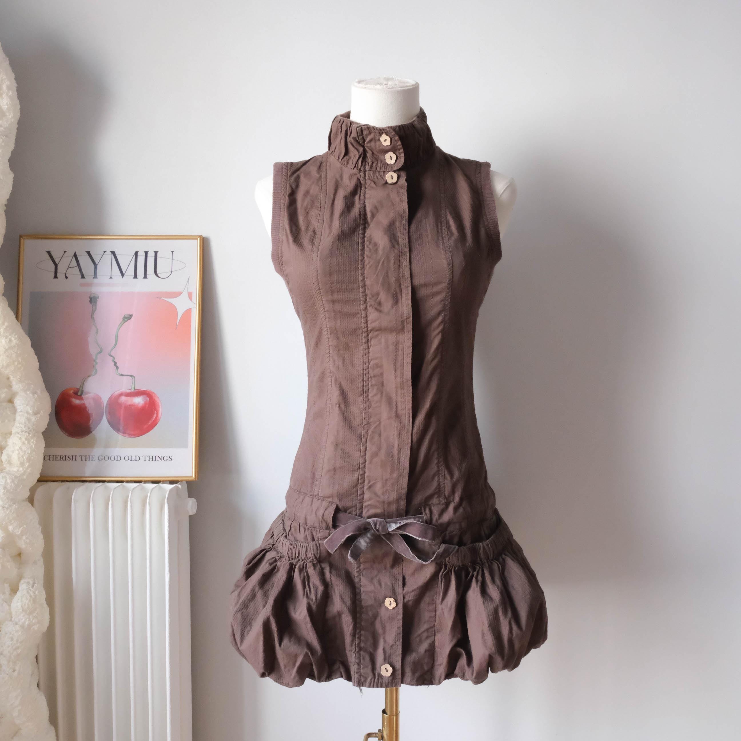 Vintage Bubble Mini Dress with Cut out back