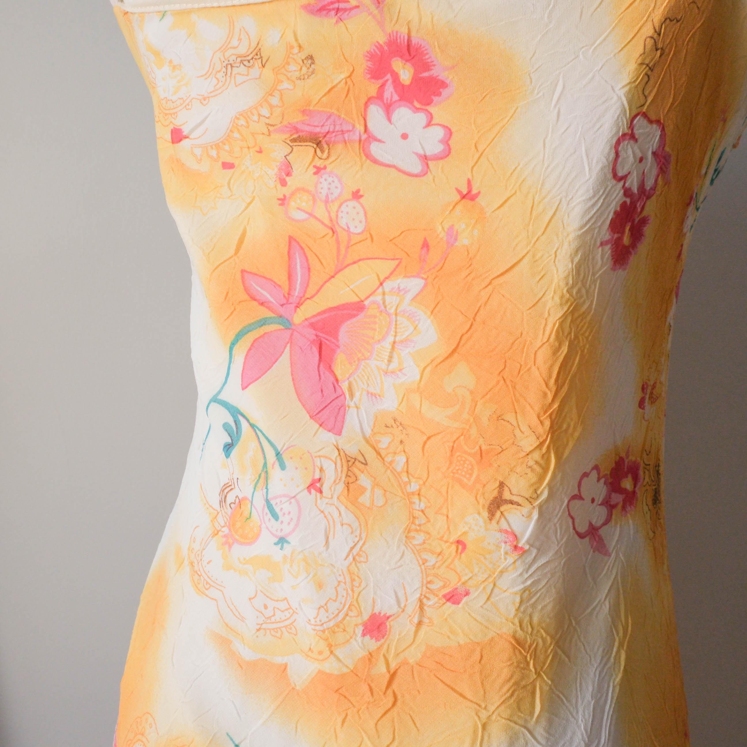 Vintage Summery Flowy Light Floral Slip Dress