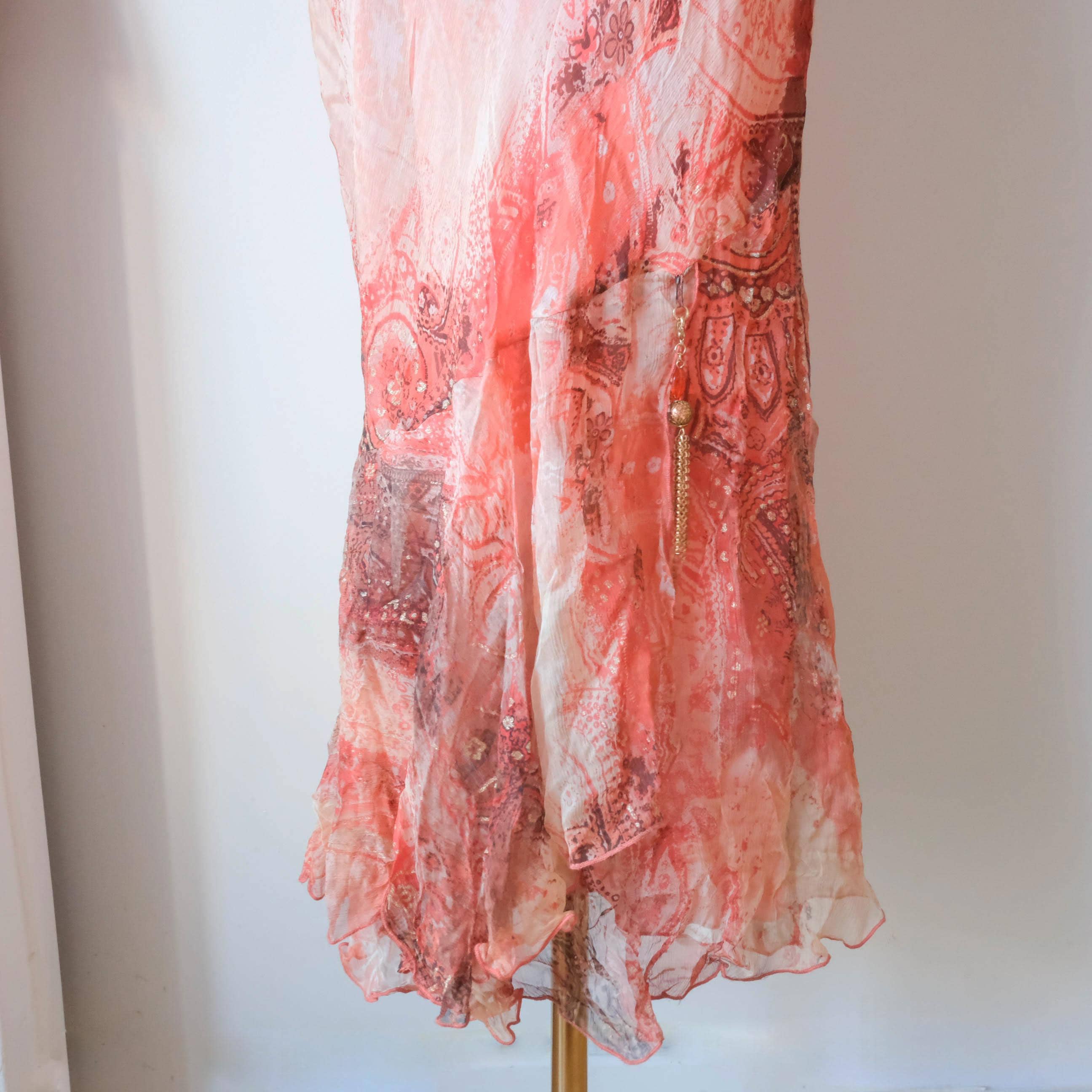 French Vintage Boho Cottage Glam Grunge Silk Bolero Dress Set