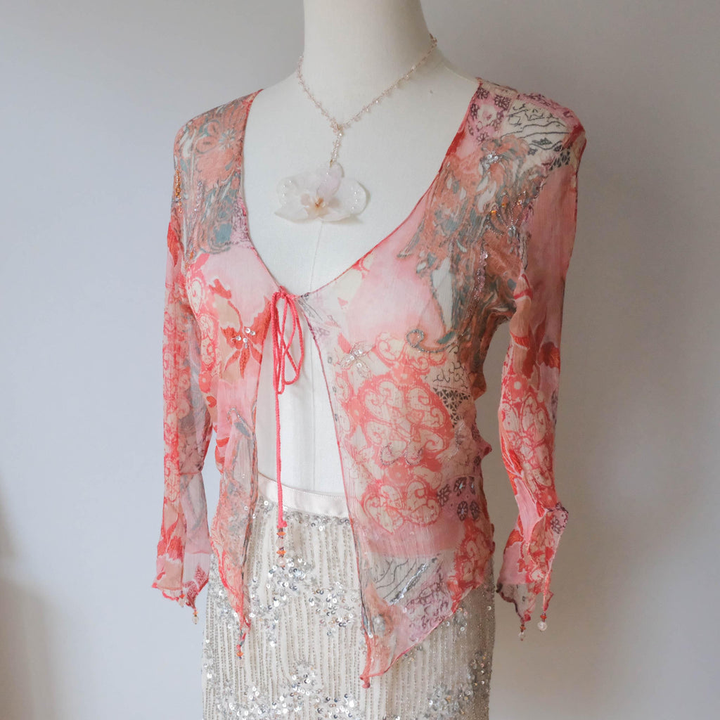 DERHY Vintage Fairy Embellished Sheer Top