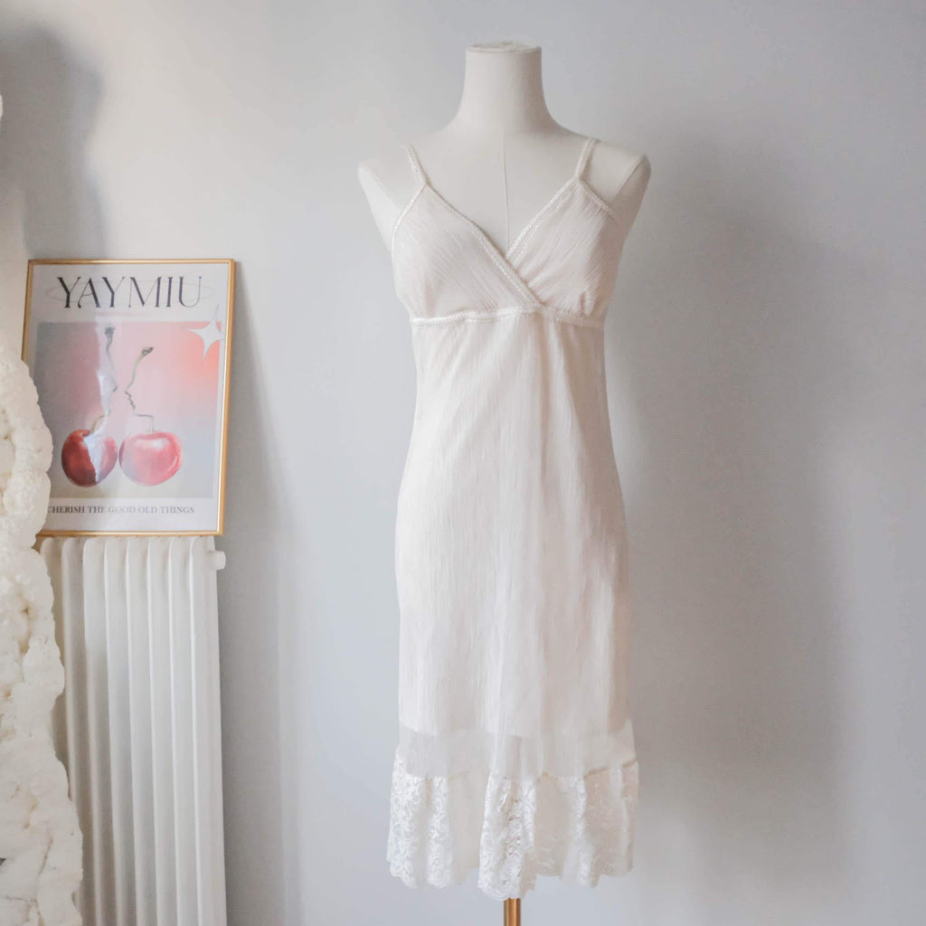 BEL AIR French 90s Lace Slip Dress - Romantic Parisian Effortless Chic