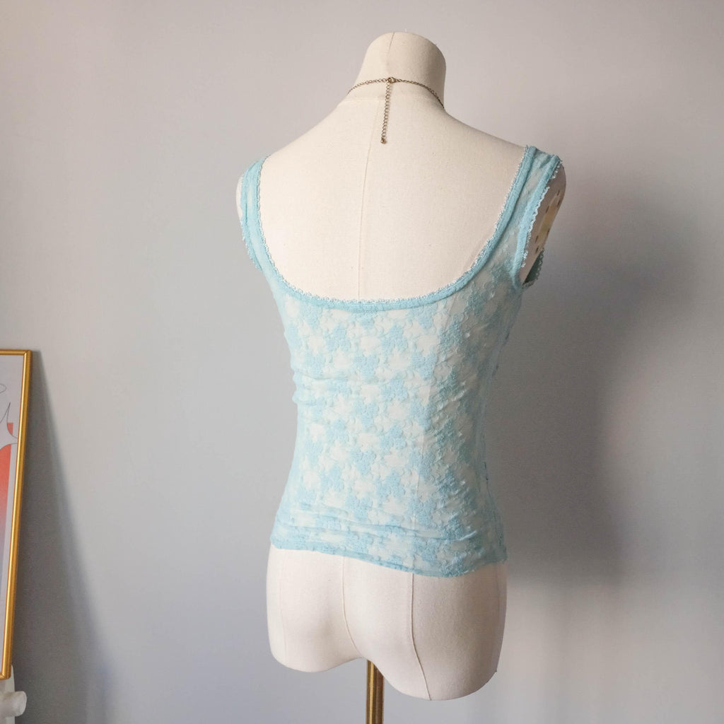 3 SUISSES Vintage Delicate Bustier Lace Top